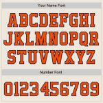Personalized Softball Jersey Unisex Two-Button Cream Orange-Navy Design Personalized Cream Orange-Navy Two-Button Unisex