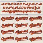 Personalized Softball Jersey Unisex Two-Button Cream Orange-Navy Design Personalized Cream Orange-Navy Two-Button Unisex