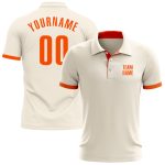 Personalized Golf Polo Shirt - Performance Cream Orange Design, Perfect for Comfort and Style on the Course Personalized