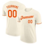 Personalized Orange Cream Performance T-Shirt for Men and Women, Custom Sports Tee Personalized Cream Orange Performance