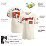 Custom Name and Number Personalized Baseball Jersey - Cream Orange-Royal Authentic Team Jersey Personalized Cream Orange-Royal