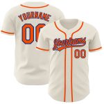 Personalized Orange Royal Baseball Jersey - Authentic Custom Design Personalized Cream Orange-Royal Authentic Baseball Jersey