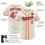 Personalized Orange Royal Baseball Jersey - Authentic Custom Design Personalized Cream Orange-Royal Authentic Baseball Jersey