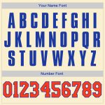 Custom Personalized Baseball Jersey Shirt with Name and Number - Cream Orange-Royal Authentic Throwback Rib-Knit Personalized
