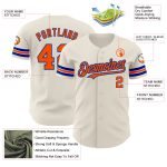 Personalized Baseball Jersey in Cream and Orange-Royal - Custom Number 3 Personalized Cream Orange-Royal Baseball Jersey