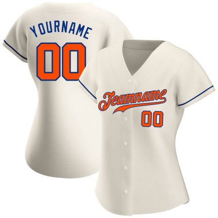 Custom Cream Orange-Royal Baseball Jersey for Personalized Style Personalized Cream Orange-Royal Baseball Jersey