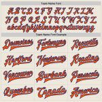 Personalized Two-Tone Varsity Letterman Jacket in Cream and Orange-Royal, Full-Snap Bomber Style Personalized Cream Orange-Royal