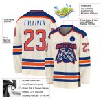 Custom Cream Orange-Royal Hockey Jersey - Personalized Team Jersey 2 Personalized Cream Orange-Royal Hockey Jersey 2
