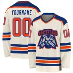 Custom Cream Orange-Royal Hockey Jersey - Personalized Team Jersey 2 Personalized Cream Orange-Royal Hockey Jersey 2
