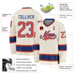 Personalized Royal Orange Hockey Jersey for Men and Women - Custom Sportswear Personalized Cream Orange-Royal Hockey Jersey