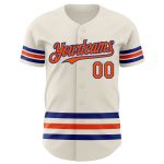 Personalized Orange Royal Line Baseball Jersey - Custom Sports Gear Personalized Cream Orange-Royal Line Baseball Jersey