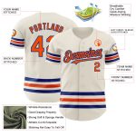 Personalized Orange Royal Line Baseball Jersey - Custom Sports Gear Personalized Cream Orange-Royal Line Baseball Jersey