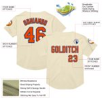 Personalized Orange-Royal Cream Baseball Jersey - Authentic Throwback Design Personalized Cream Orange-Royal Mesh Authentic
