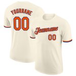 Personalized Orange-Royal Performance T-Shirt for Men and Women, Custom Cream Color T-Shirt Personalized Cream Orange-Royal