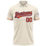 Personalized Golf Polo Shirt - Cream Orange-Royal Performance Style Personalized Cream Orange-Royal Performance Vapor Golf
