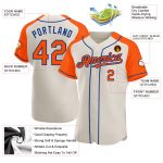 Personalized Cream Orange Baseball Jersey with Royal Raglan Sleeves Personalized Cream Orange-Royal Raglan Sleeves Baseball