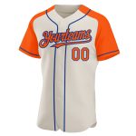 Personalized Cream Orange Baseball Jersey with Royal Raglan Sleeves Personalized Cream Orange-Royal Raglan Sleeves Baseball