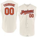 Personalized Cream Orange-Royal Baseball Jersey Sleeveless 2 - Custom Sportswear Personalized Cream Orange-Royal Sleeveless