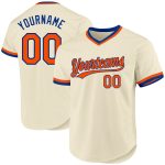 Personalized Orange and Cream Baseball Jersey - Royal Throwback Design Personalized Cream Orange-Royal Throwback Baseball