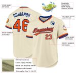 Personalized Orange and Cream Baseball Jersey - Royal Throwback Design Personalized Cream Orange-Royal Throwback Baseball