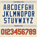 Personalized Orange and Cream Baseball Jersey - Royal Throwback Design Personalized Cream Orange-Royal Throwback Baseball