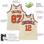 Personalized Throwback Basketball Jersey Cream Orange-Royal - Custom Design, Unique Style, Perfect for Fans Personalized