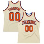 Personalized Throwback Basketball Jersey Cream Orange-Royal - Custom Design, Unique Style, Perfect for Fans Personalized