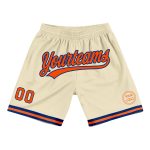 Personalized Orange-Royal Throwback Basketball Shorts for Men - Custom Cream 3 Personalized Cream Orange-Royal Throwback