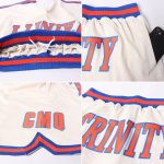 Personalized Orange Royal Basketball Shorts - Throwback Style Athletic Wear Personalized Cream Orange-Royal Throwback Basketball