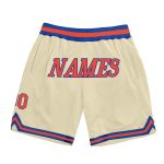 Personalized Orange Royal Basketball Shorts - Throwback Style Athletic Wear Personalized Cream Orange-Royal Throwback Basketball
