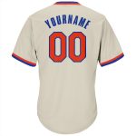 Personalized Cream and Orange Rib-Knit Baseball Jersey Shirt - Throwback Style Personalized Cream Orange-Royal Throwback