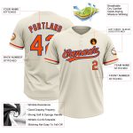 Personalized Cream Orange Royal Unisex Softball Jersey - Two-Button Design Personalized Cream Orange-Royal Two-Button Unisex