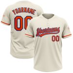 Personalized Cream Orange Royal Unisex Softball Jersey - Two-Button Design Personalized Cream Orange-Royal Two-Button Unisex