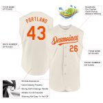 Personalized Cream Orange Baseball Jersey for Men and Women - Sleeveless Personalized Cream Orange Sleeveless Baseball Jersey
