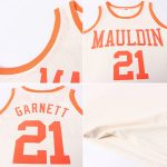 Personalized Orange Cream Throwback Basketball Jersey for Men and Women Personalized Cream Orange Throwback Basketball Jersey