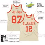 Personalized Orange Cream Throwback Basketball Jersey for Men and Women Personalized Cream Orange Throwback Basketball Jersey
