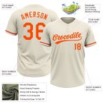 Custom Cream Orange Unisex Softball Jersey - Personalized Two-Button Design Personalized Cream Orange Two-Button Unisex Softball