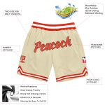 Custom Orange White Throwback Basketball Shorts for Men and Women - Personalized Athletic Shorts Personalized Cream Orange-White