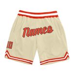 Custom Orange White Throwback Basketball Shorts for Men and Women - Personalized Athletic Shorts Personalized Cream Orange-White