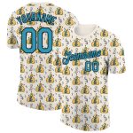 Custom Dollar Sign Money Theme 3D Pattern T-Shirt with Name & Number - Personalized Blue-Black Panther Design Personalized