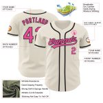 Personalized Pink Black Baseball Jersey - Custom Cream Team Shirt Personalized Cream Pink-Black Baseball Jersey