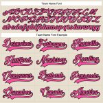 Personalized Pink and Black Hockey Jersey with Lace Neck Design - Customizable Team Apparel Personalized Cream Pink-Black