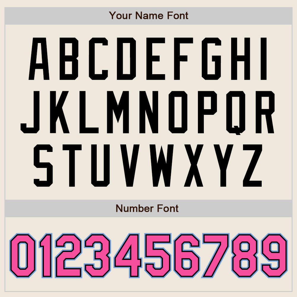 Personalized Cream Pink Black-Light Blue Bomber Full-Snap Varsity Letterman Two Tone Jacket Custom Two-Tone Varsity Letterman Jacket in Cream, Pink, Black, and Light Blue - Full-Snap Bomber Style Personalized Cream - Image 7