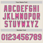 Personalized Baseball Jersey in Cream Pink and Kelly Green, 3 Colors, Unique Arm Shapes Personalized Cream Pink-Kelly Green