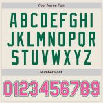 Personalized Baseball Jersey with Custom Name and Number in Cream Pink-Kelly Green Raglan Sleeves Personalized Cream Pink-Kelly