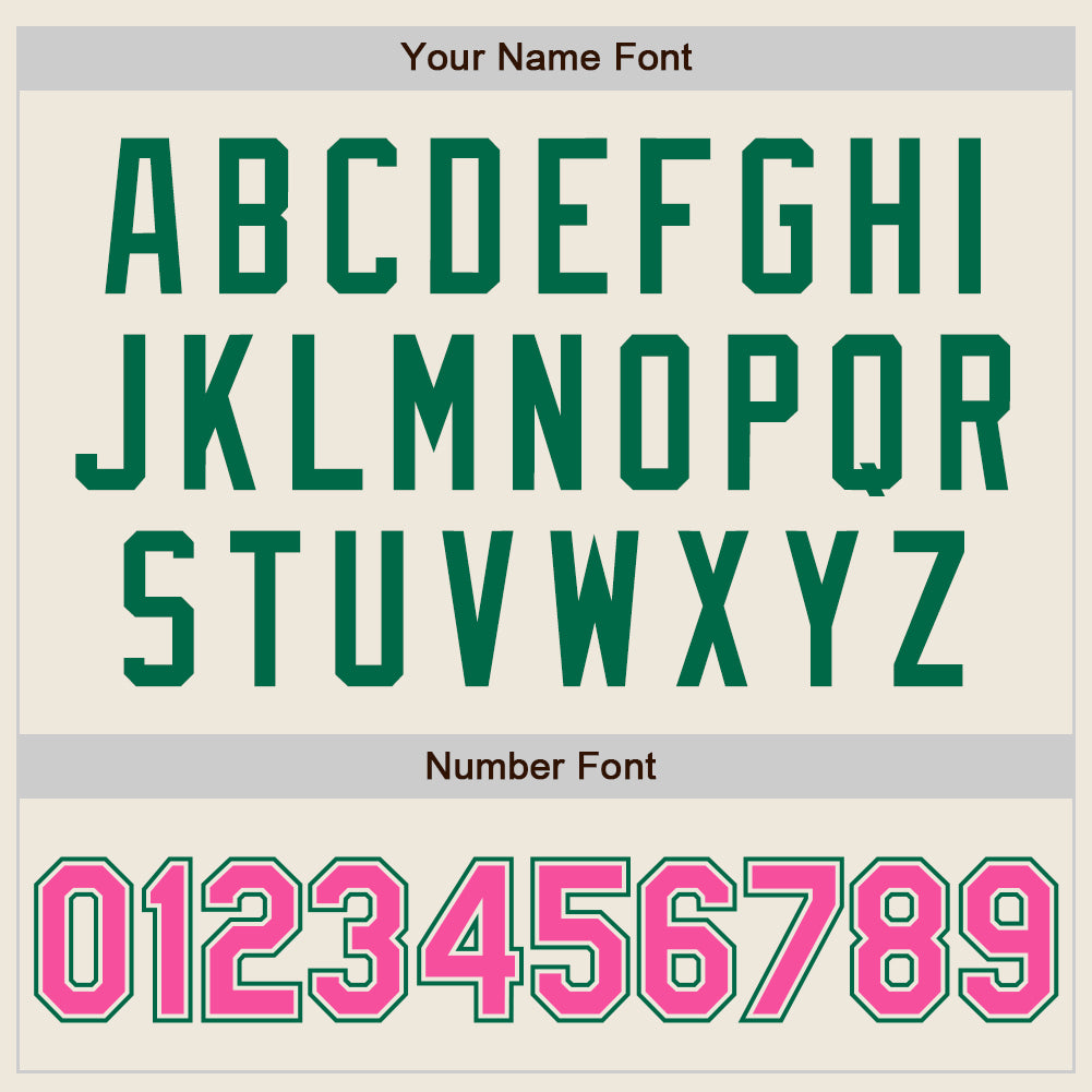 Personalized Cream Pink-Kelly Green Authentic Raglan Sleeves Baseball Jersey Team Custom Name and Number Personalized Baseball Jersey with Custom Name and Number in Cream Pink-Kelly Green Raglan Sleeves Personalized Cream Pink-Kelly - Image 5