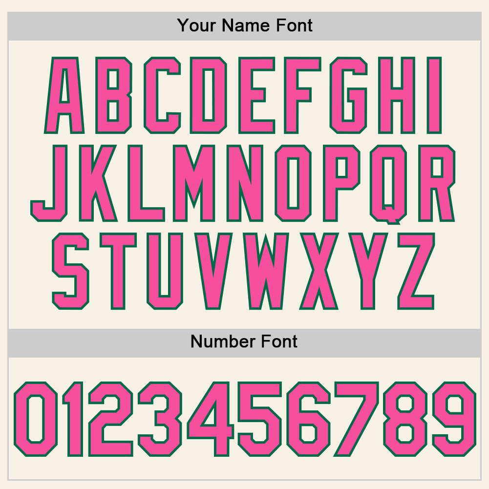 Personalized Cream Pink-Kelly Green Authentic Sleeveless Baseball Jersey Team Custom Name and Number Custom Name and Number Personalized Baseball Jersey Cream Pink Kelly Green Sleeveless Authentic Personalized Cream Pink-Kelly - Image 4