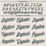 Custom Personalized Varsity Letterman Jacket with Name & Number in Cream Pink and Kelly Green - Full-Snap Bomber Style Personalized
