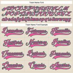 Custom Name and Number Personalized Hockey Jersey in Cream Pink and Kelly Green Lace Neck Personalized Cream Pink-Kelly Green