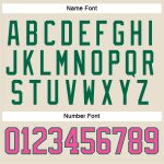 Custom Name and Number Personalized Hockey Jersey in Cream Pink and Kelly Green Lace Neck Personalized Cream Pink-Kelly Green